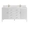 James Martin Vanities 60'' Double Vanity, Bright White w/ Single Hole 3 CM White Zeus Quartz Top & Backsplash 485-V60D-BW-1WZ - alternate 1